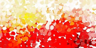 Light red, yellow vector backdrop with chaotic shapes.