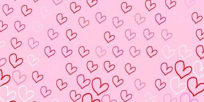 Light Red vector backdrop with sweet hearts.