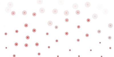 Light red vector doodle texture with flowers.