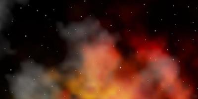 Dark Orange vector layout with bright stars.