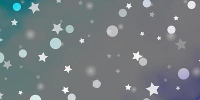 Light Pink, Blue vector background with circles, stars.