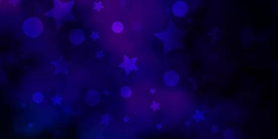 Dark Pink, Blue vector template with circles, stars.