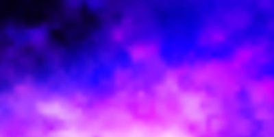 Light Purple, Pink vector pattern with clouds.