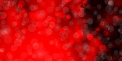 Dark Red vector background with circles.