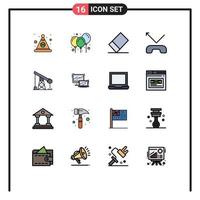 16 Creative Icons Modern Signs and Symbols of business gass rubber oil construction Editable Creative Vector Design Elements