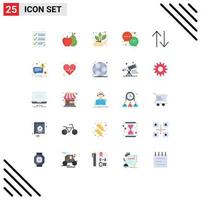 25 User Interface Flat Color Pack of modern Signs and Symbols of change support agriculture service help Editable Vector Design Elements