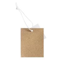 cardboard tags or label with threads on a white background. Clip art photo