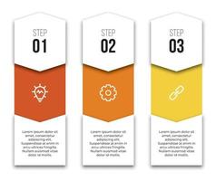 3 points or steps layout design with icons for infographic, brochure, presentation, workflow, banner, process, etc. vector illustration.