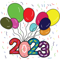 2023 ny år dekoration ballonger png