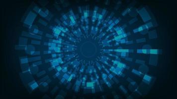 Fondo abstracto de tecnología futurista. círculo de alta tecnología en pantalla azul oscuro vector