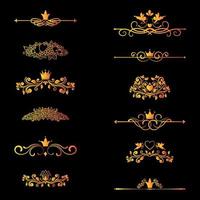 vector vintage page decor with crowns, arrows
