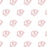 Vector illustration of heart with a ring pattern on white background. Pattern for textile, fabric,wrapping paper.