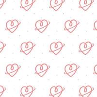 Vector illustration of heart with a ring pattern on white background. Pattern for textile, fabric,wrapping paper.