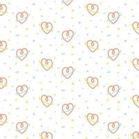 Vector illustration of heart with a ring pattern on white background. Pattern for textile, fabric,wrapping paper.