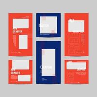 Dark Blue and Orange Social Media Template vector