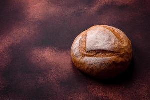 Beautiful delicious freshly baked round shaped white bread photo