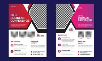 Business conference flyer design template. Modern business conference flyer and online webinar conference flyer or poster design template. vector