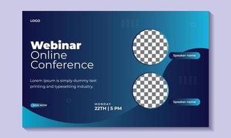 Business webinar invitation banner design template.Online corporate business webinar conference web banner or live conference webinar banner design. vector