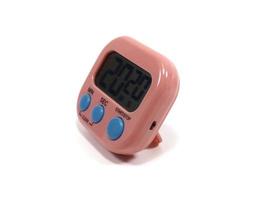mini digital lcd counter timer kitchen alarm clock, count down clock for cooking, on white background photo