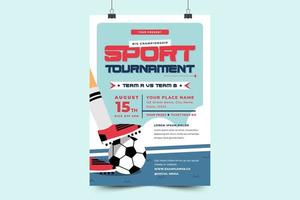 Football tournament, sport event flyer or poster design template easy to customize vector