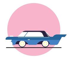 Vintage Blue Car flat design vector