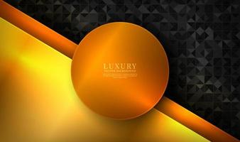 3D golden luxury abstract background overlap layers on dark space with sparkles effect decoration. Graphic design element cutout style concept for banner, flyer, card, brochure cover, or landing page vector