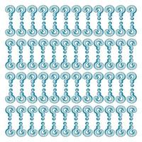 Large question mark. chaotic pattern with questions. Blue graphic random pattern. Vector illustration.