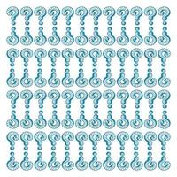 Large question mark. chaotic pattern with questions. Blue graphic random pattern. Vector illustration.