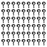 Large question mark pattern with questions. Black and white graphic random pattern. Vector illustration.