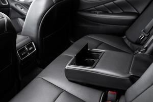 details of stylish car interior, leather interior photo