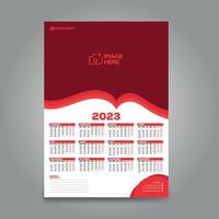 1-page Wall calendar design for 2023. Vector design print-ready template