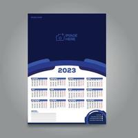 2023 calendar design template. The week Starts on Sunday. Set of 12 months on 1 page. Vector illustration.