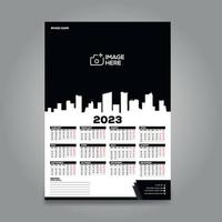 1-page Wall calendar design for 2023. Vector design print-ready template