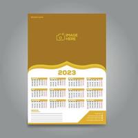 Plantilla de diseño de calendario 2023. la semana comienza el domingo. conjunto de 12 meses en 1 página. ilustración vectorial vector