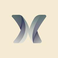 Abstract gradient x letter logo design vector