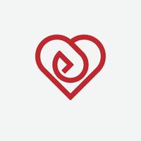 Love clock, red alarm clock and heart symbol logo design vector