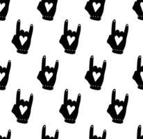 Rock on. Seamless pattern with hand. vector