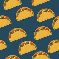 patrones sin fisuras con taco. comida nacional mexicana. ilustración de plato latinoamericano vector