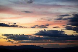 Beautiful sky sunlight, Sunrise or sunset and shines sky with clouds colorful and mountain background - Twilight cloud on sky photo
