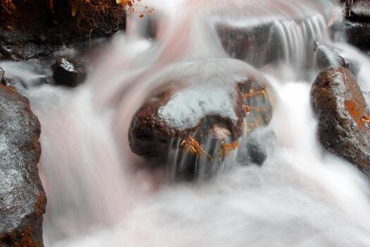 This is a beautiful photo of a stream of water flowing in a river in the village area.