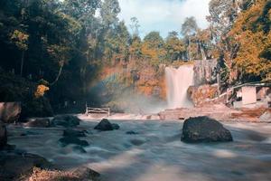 The view of a famous waterfall in Bali is very beautiful, the name of the waterfall is Tegenungan Waterfall, which is located in Gianyar Bali photo