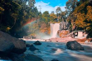 The view of a famous waterfall in Bali is very beautiful, the name of the waterfall is Tegenungan Waterfall, which is located in Gianyar Bali photo