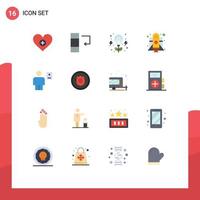 16 Flat Color concept for Websites Mobile and Apps human body energy avatar spaceship Editable Pack of Creative Vector Design Elements