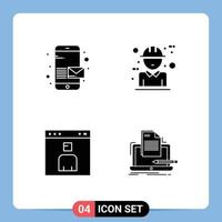 Group of Modern Solid Glyphs Set for email avatar send character interface Editable Vector Design Elements