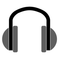Flat Headphone Icon on Transparent Background png