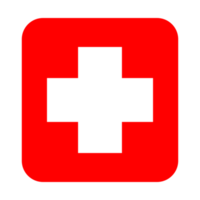 Red Medical Cross Symbol on Transparent Background png