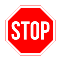 Stop Road Sign on Transparent Background png