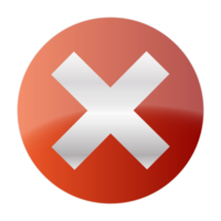 Red Cross Check Mark on Transparent Background png