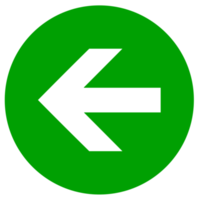 flecha direccional redonda verde sobre fondo transparente png