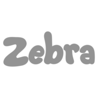 conceito de letras de nomes de animais zebra em fundo transparente png